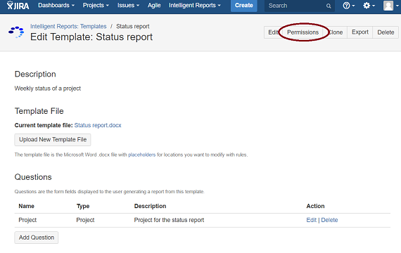 Editing template permissions Editing template permissions