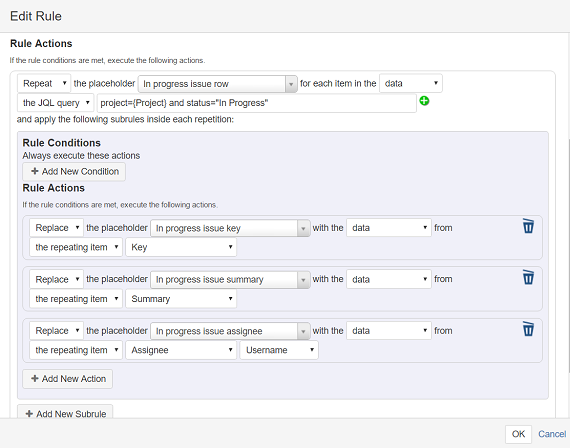 Adding a rule to fill in the table Adding a rule to fill in the table