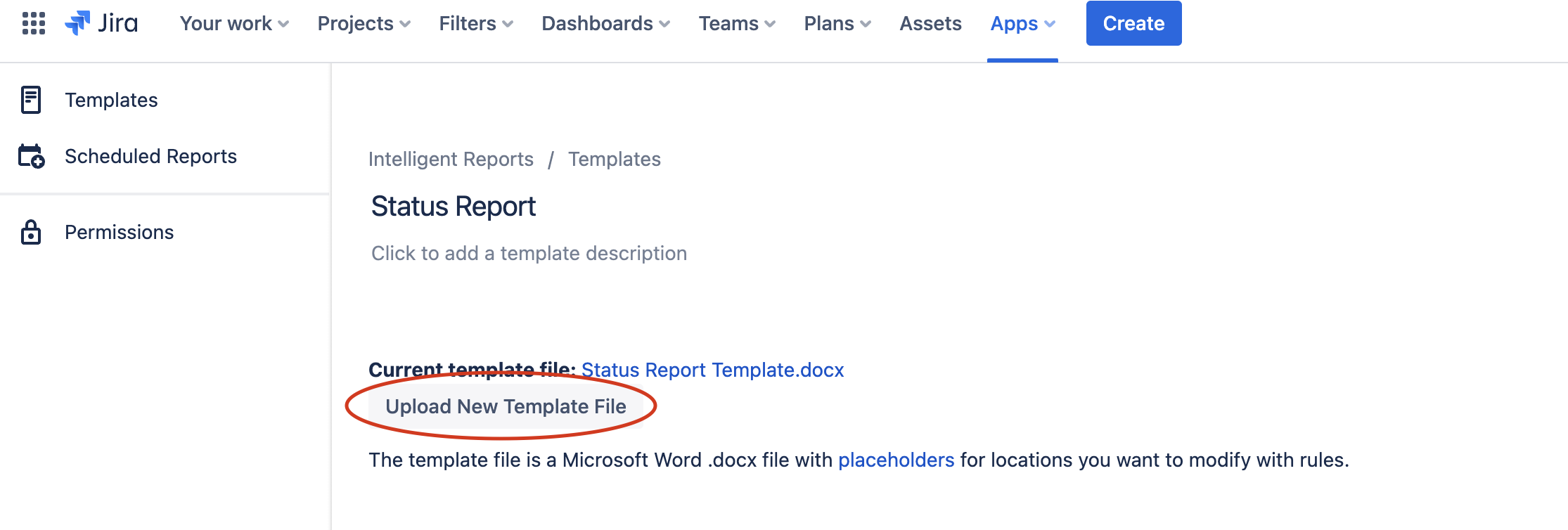 Uploading a template file Uploading a template file